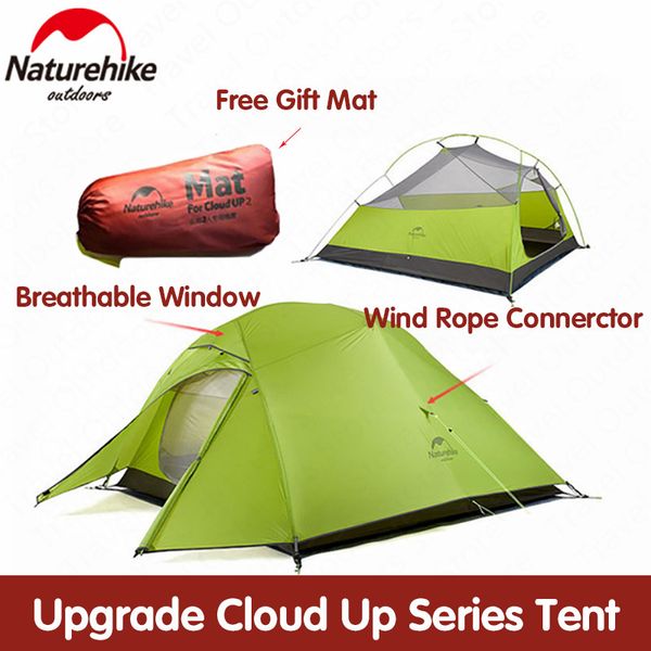 

naturehike tent upgrade cloud up 1 2 3 persons camping tent outdoor 20d silicone ultralight with mat nh17t001-t
