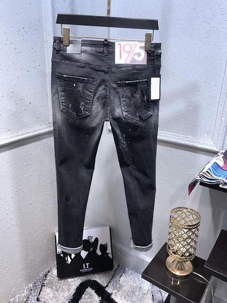 

2019 "весна-лето твердые джинсы классического стиля slim fit мотоциклетный байкер джинсовая модельер хип мужские джинсы высокое качество раз, Blue