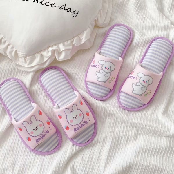

indoor pink dog slippers cartoon comfortable platform shoes woman slip on soft flats casual floor slipper women home shoes, Black