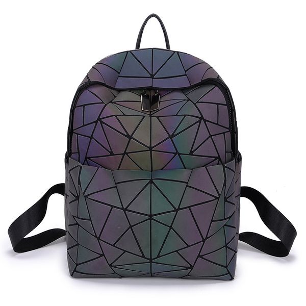 

women backpack geometric shoulder bag student's school bag for teenage hologram luminous backpacks laser bao backpack