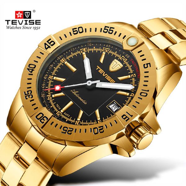 

men watch automatic mechanical watches mens calendar waterproof male clock business wristwatch for men relogio masculino, Slivery;brown