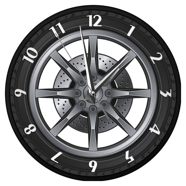

car service repair garage owner tire wheel custom car auto wall clock watch