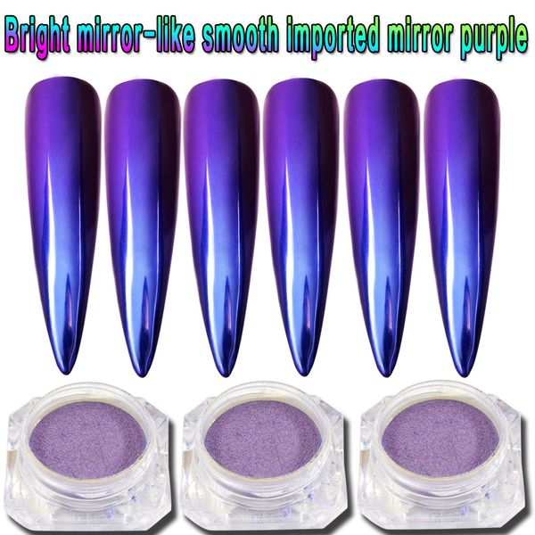 

purple mermaid pearl nail powder glitters mirror effect chrome pigment nail glitter power shinning aurora diy manicure decor, Silver;gold
