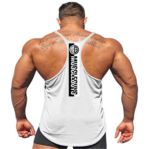 

vest men' tank european code selling stretch cotton sports men' vest bodybuilding bottoming sports i-back wholesale, White;black