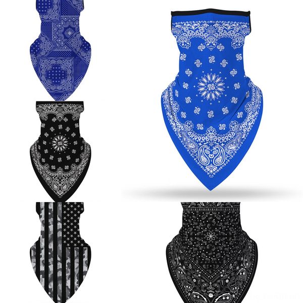 

hrjil summer new outdoor sun half face protection cool elastic ice fabric bike neck scarf bicycle sport cycling mask facemask hot, Black