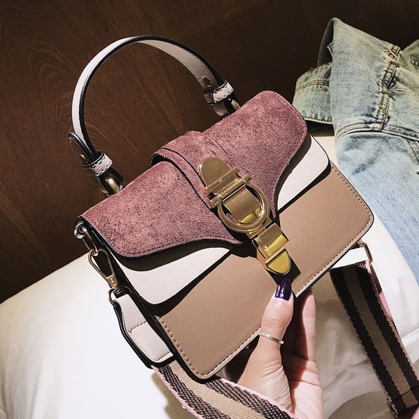 

2018 fashion new ladies square tote bag pu leather women's designer handbag lock shoulder messenger bag crossbody