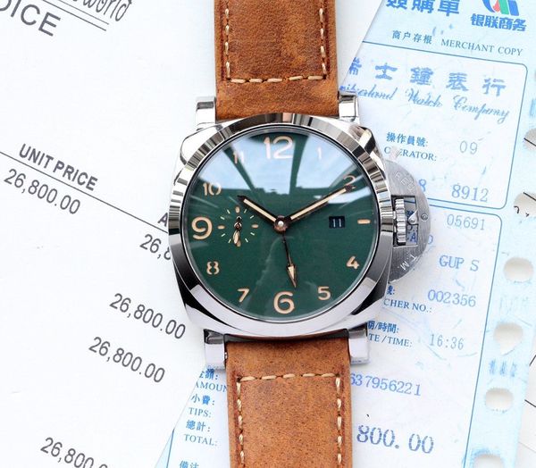 

men's wristwatch multi functional design noble atmosphere automatic mechanical movement coaskin watchband mineral super mirror, Slivery;brown