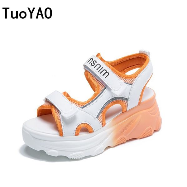 

women chunky sandals designers summer beach casual shoes woman white wedges ulzzang fashion platform sandal ladies 2020, Black