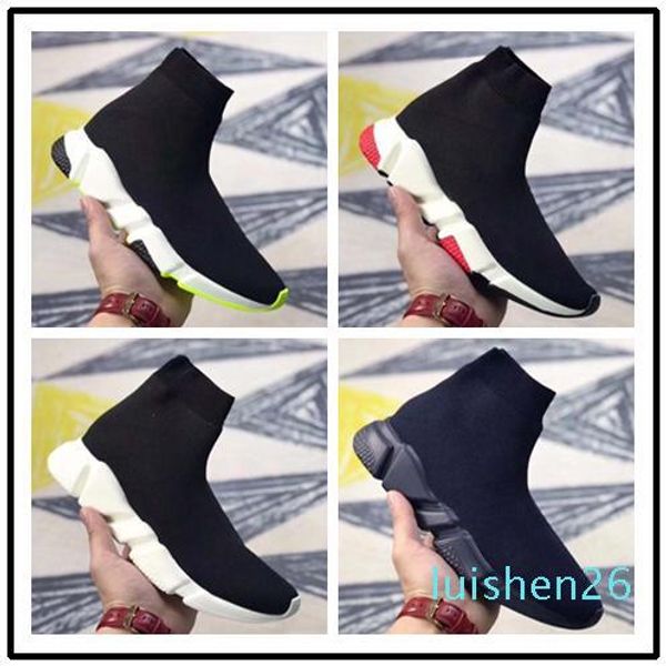 

designer casual shoes sneakers speed trainer black red gypsophila triple black fashion flat sock boots casual shoes speed trainer runner l26