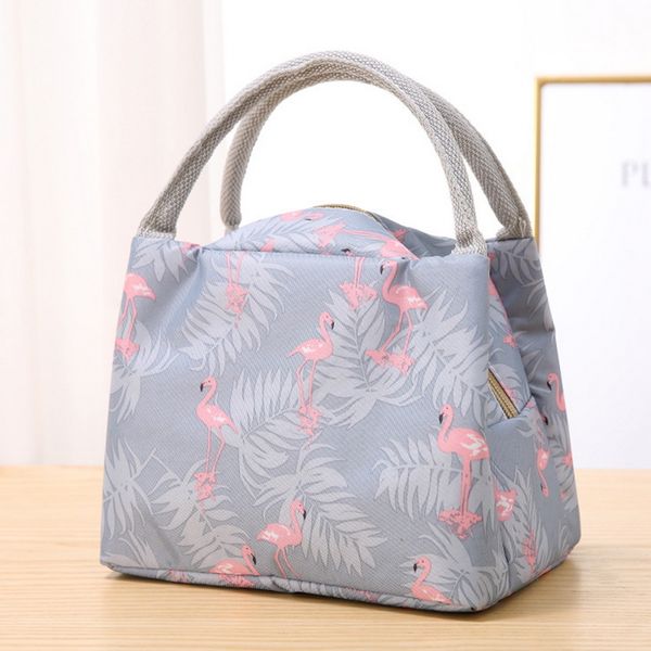 

adisputent thickened bento bag waterproof women's bag with rice insulation tote large stripes thermal insulated lunch, Blue;pink