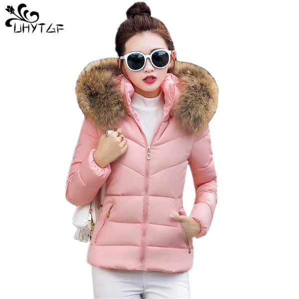 

uhytgf 3xl plus size korean woman down cotton coat winter jacket women short fashion warm thicken female down cotton parka x507, Tan;black