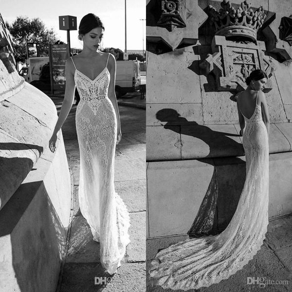 

гали karten 2019 свадебные платья сексуальные бретельках открытой спиной кружева свадебные платья плюс размер русалка свадебное платье vesti, White