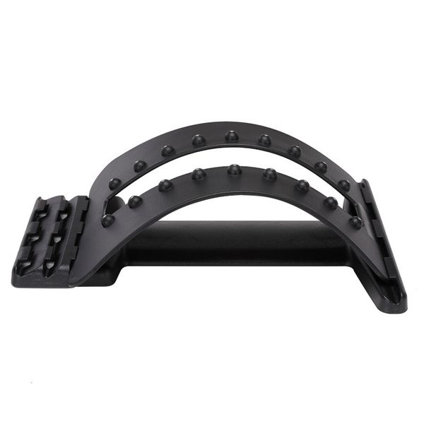 

back massage magic stretcher fitness equipment stretch relax mate stretcher lumbar support spine pain relief chiropractic, Black;blue