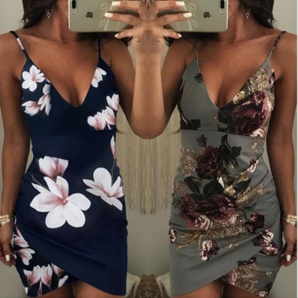 

printed slim hip printed sling slim sling dress hip dress, White