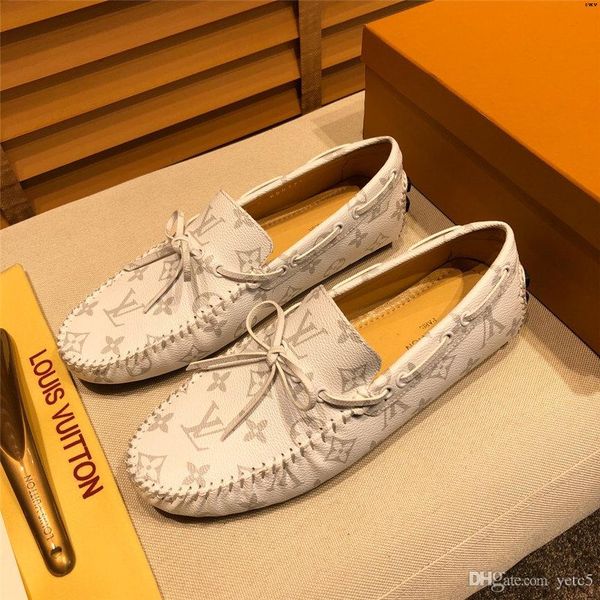 

20fw 2020 genuine leather man casual shoes fashion flat loafers italian style designers breathable pea madac, Black