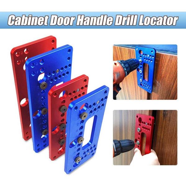 

hole handle pitch punch locator woodworking aluminum alloy pocket jig set wardrobe door cabinet positioner drill guide sleeve