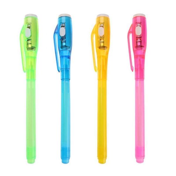 

2 in 1creative magic big head luminous light pen uv drawing invisible ink pen kids writing learning educational lighting toys