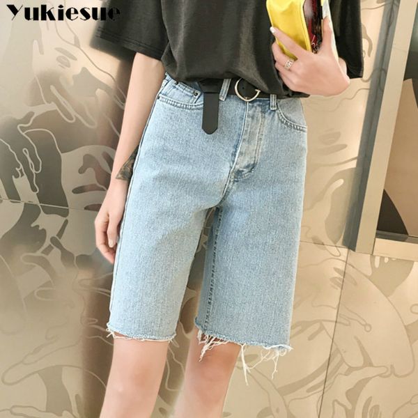 

straight denim shorts women's blue women short jeans wide leg elastic waist vintage high waist shorts women summer plus size
