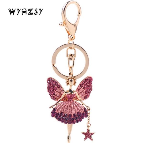 

горячие продажи прекрасный ангел девушка брелок мода кристалл кошелек сумка автомобиль брелок аксессуары свадьба металлический кулон подарок, Silver