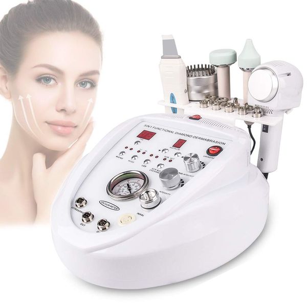 Equipamento de beleza multifuncional 5 em 1 Diamante Dermoabrastion Machine Micro Corrente Ultrassônica Espor Ultrassônica RF