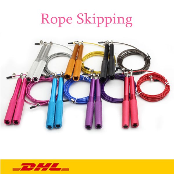 

доставка dhl 3m стальной проволоки skip rope высокоскоростная пропуск пропуск регулируемая прыжки тренажеры бокс skipping спорт скакалка 7 ц