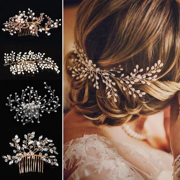 

2019 western boho свадебная мода головной убор для невесты ручной работы свадебная корона цветочные жемчужные аксессуары для волос украшения, Silver