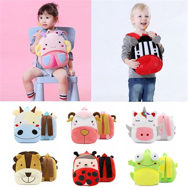 

kids plush animal backpack bees monkey cat lion sheep plush shoulder bag children school bag baby cartoon backpack wholesale fj658