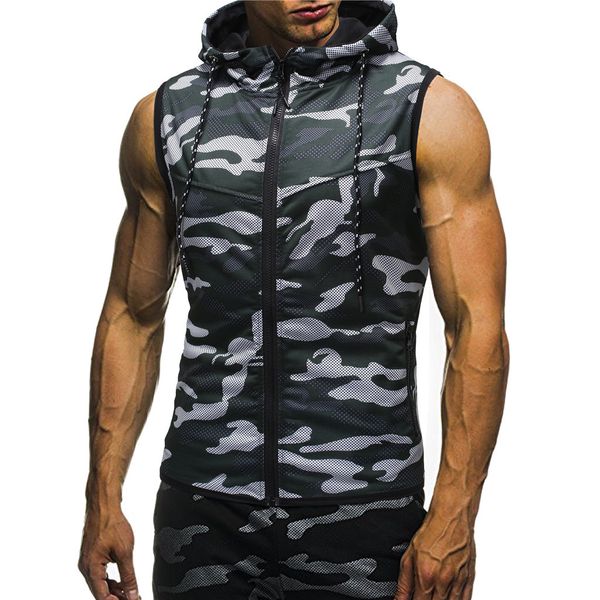 

2019 men jacket streetwear new fashion casual camouflage print sleeveless chaqueta hombre casaco masculino, Black;brown