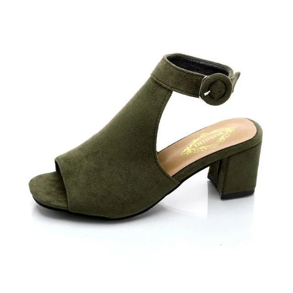 

2018 summer new style after empty dull polish peep-toe a- line with chunky-heel high-heeled sandals rome women's sandals women's, Black