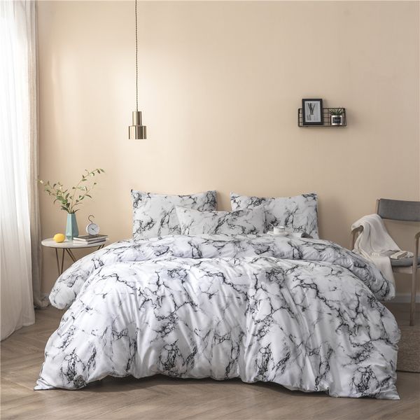 2019 Fashion Marble Pattern Duvet Cover Set Cotton Bedding Set