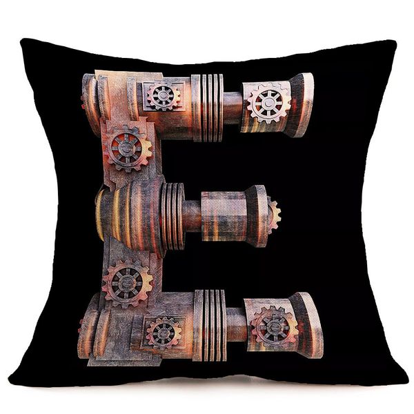

cushion covers 43x43cm vintage alphabet cotton linen pillow case sofa waist throw cushion cover d1