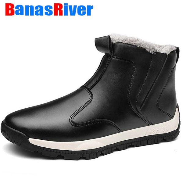 

winter new big size 39-48 shoes plush warm winter men fur outdoor high plush casual anti-skidding snow boots, Black