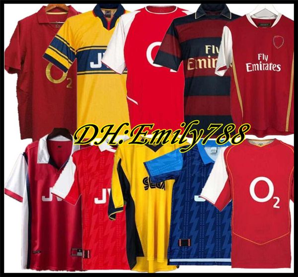 

highbury home football shirt jersey soccer pires henry reyes 2002 04 retro jersey 2005 06 98 99 bergkamp 94 95 adams persie 96 97 galla, Black;yellow