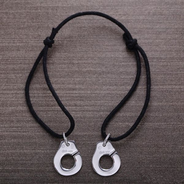 

оптовая цена французский известный бренд ювелирных изделий динь ван браслет женская мода ювелирные изделия стерлингового серебра 925 веревка, Black