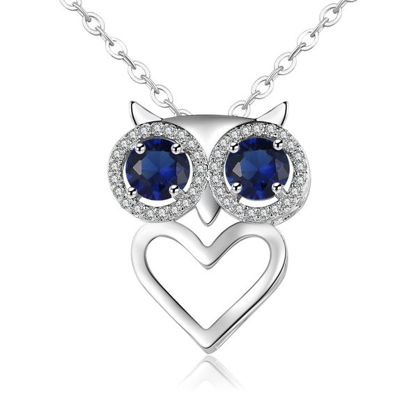 

the new crystal owl necklace jewelry source factory wholesale original zircon accessories animal glass clavicle chain, Silver