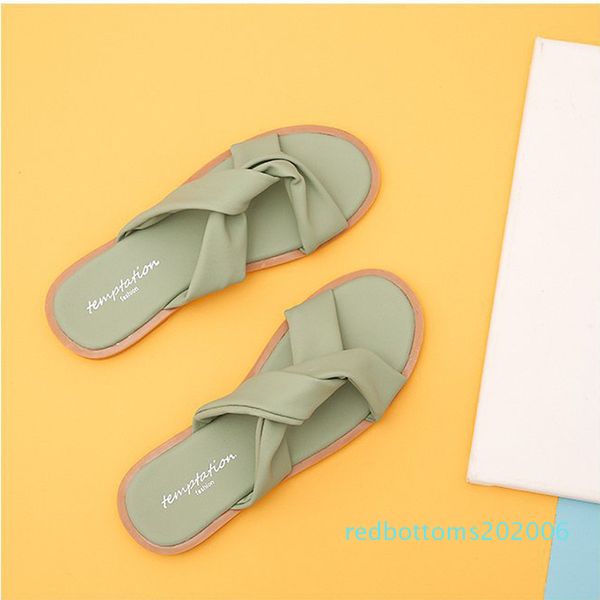 

women slipper woman solid slides round outdoor casual sewing shoes toe green yellow colors summer beach slides flip flops r06, Black