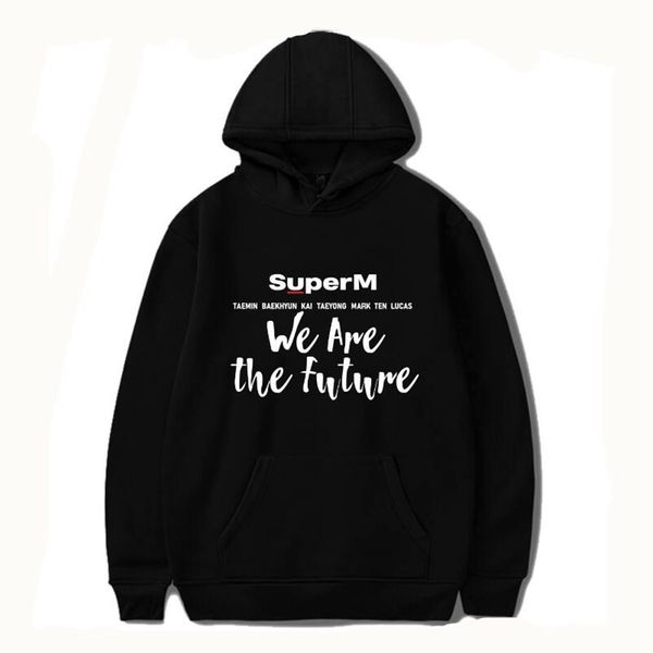 

kpop superm hoodies sweatshirt we are the future printing pullover sweatshirts, Black