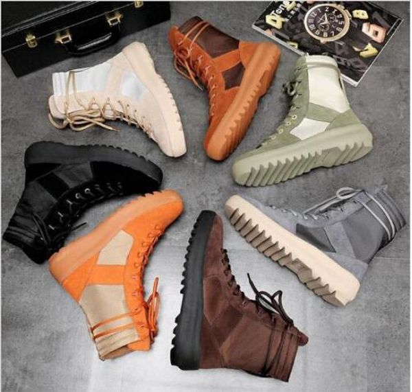 

2019 kanye high boots of god military sneakers hight army boots men and women black green fashion shoes martin boots