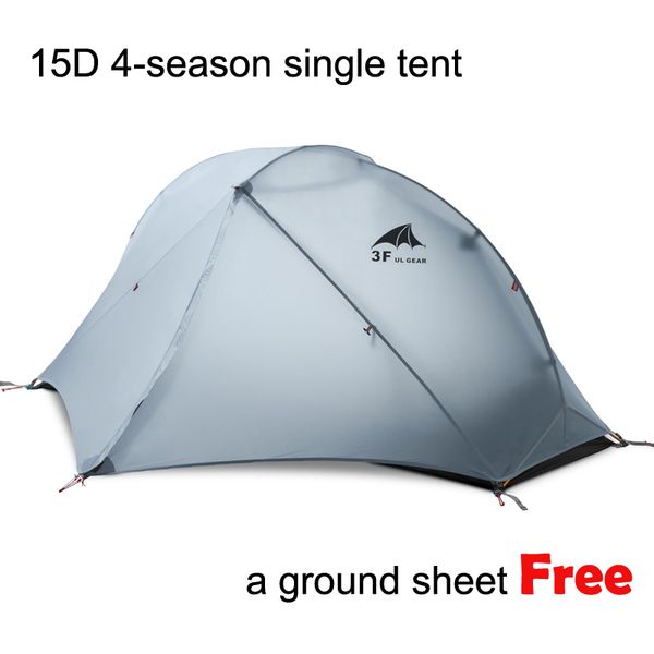 

3f piaoyun1 single 15d ultra-light seam-sealed 2-layer 4-season silicon coating camping tent with ground sheet