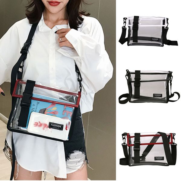

girls fashion transparent street bright color wild personality versatile shoulder messenger bag bolsos para mujer#35