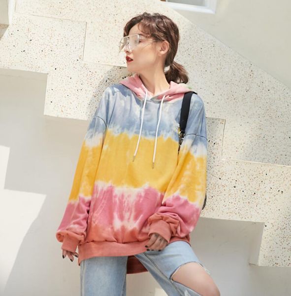 

color blocking women's new autumn and winter 2019 hooded pullover plus size women korean hoodie womens hoodies pullover, Black