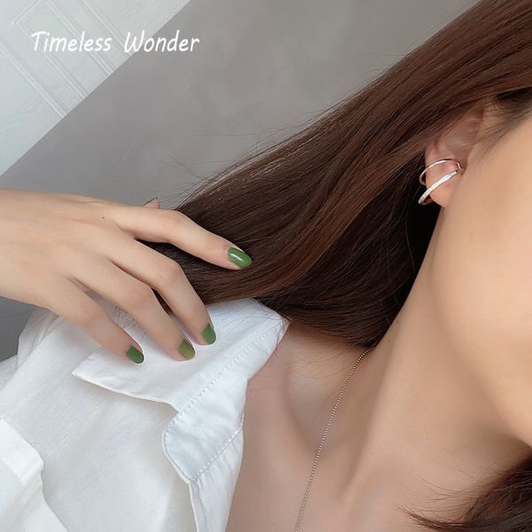 

timeless wonder 925 sterling silver zirconia cutout geo ear cuff women jewelry punk rock ear clip no pierced gothic earring 6127