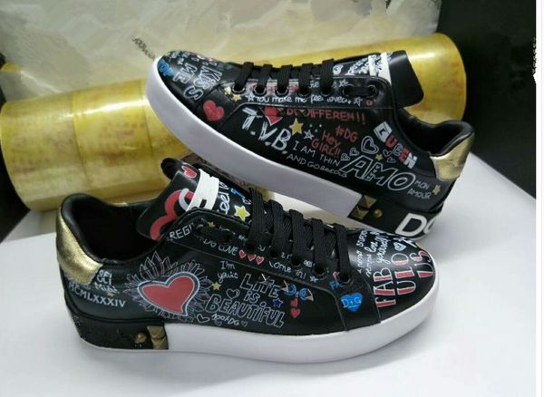 

new fashion rock runner camouflage leather sneakers shoes men,women rock studs outdoor casual camustars trainers sports shoes yh896014, Black