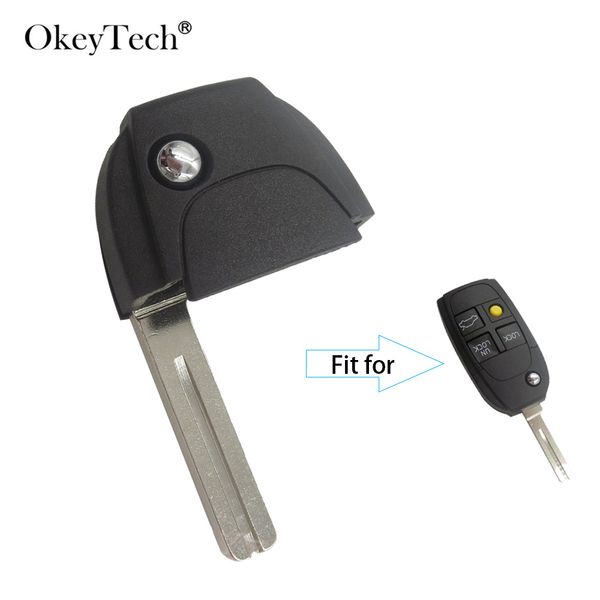 

okeytech flip remote cover car key blade for xc90 s60 2000- 2009 s80 1999-2006 v70 2000-2007 xc70 2003-2007 uncut blade