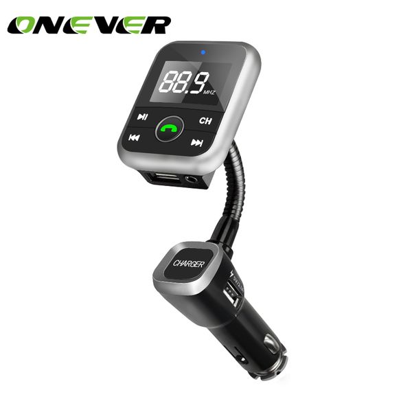 

onever bluetooth music audio stereo radio fm transmitter modulator car kit with remote control support usb/sd/tf card charger