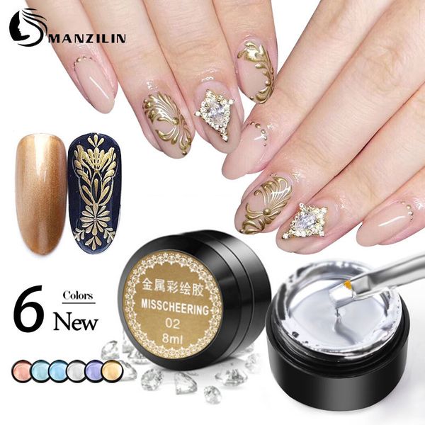 

1 шт metallic nail art uv gel зеркало outline гель польский led сияющий советы 998, Red;pink