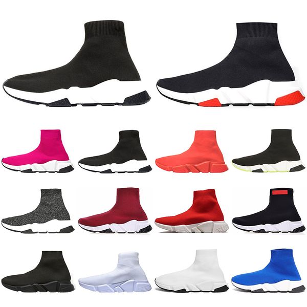 

2020 designer sneakers luxury speed trainer runner fashion sock shoes triple black boots red flat men women casual shoes sport size 36-45