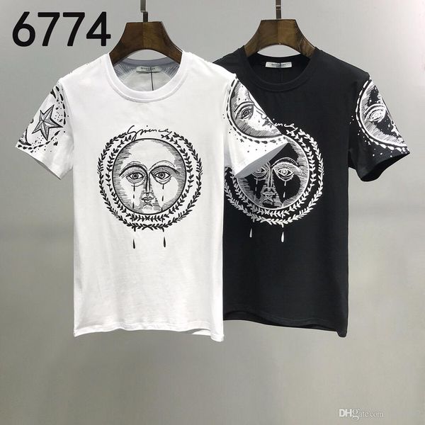 

2020ss spring and summer new high grade cotton printing short sleeve round neck panel t-shirt size: m--xl-xxl-xxxl color: black white q1, White;black