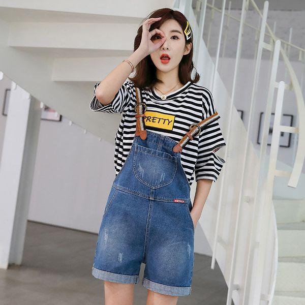 

new fashion women youg girl overalls shorts demin jeans, Blue
