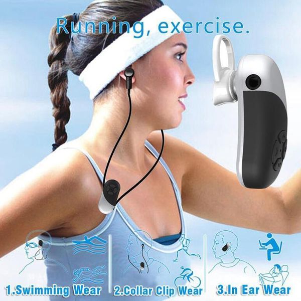 

new outdoor ipx8 waterproof bluetooth mp3 player 8gb p8 bone conduction music player earphones swimming driving sports headphone